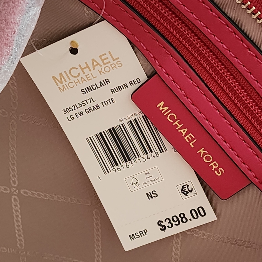 Michael Kors Sinclair Embossed Logo Large Pink Tote SET - Picture 7 of 11